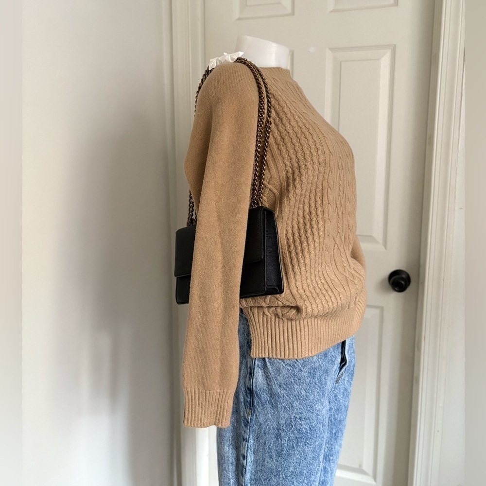 Victoria Camel Cable Knit Sweater size M